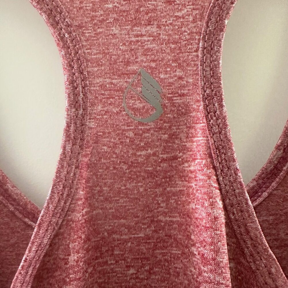 Icyzone Womens Racerback Workout Tank Top L Red Heather 95% Polyester 5% Elastan - Picture 4 of 5